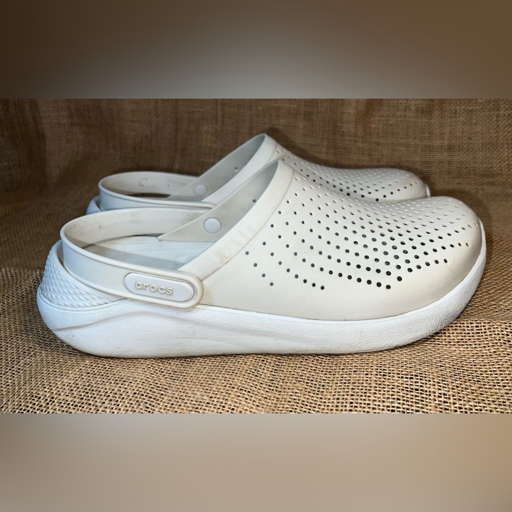 CROCS Classic White Perforated Clogs